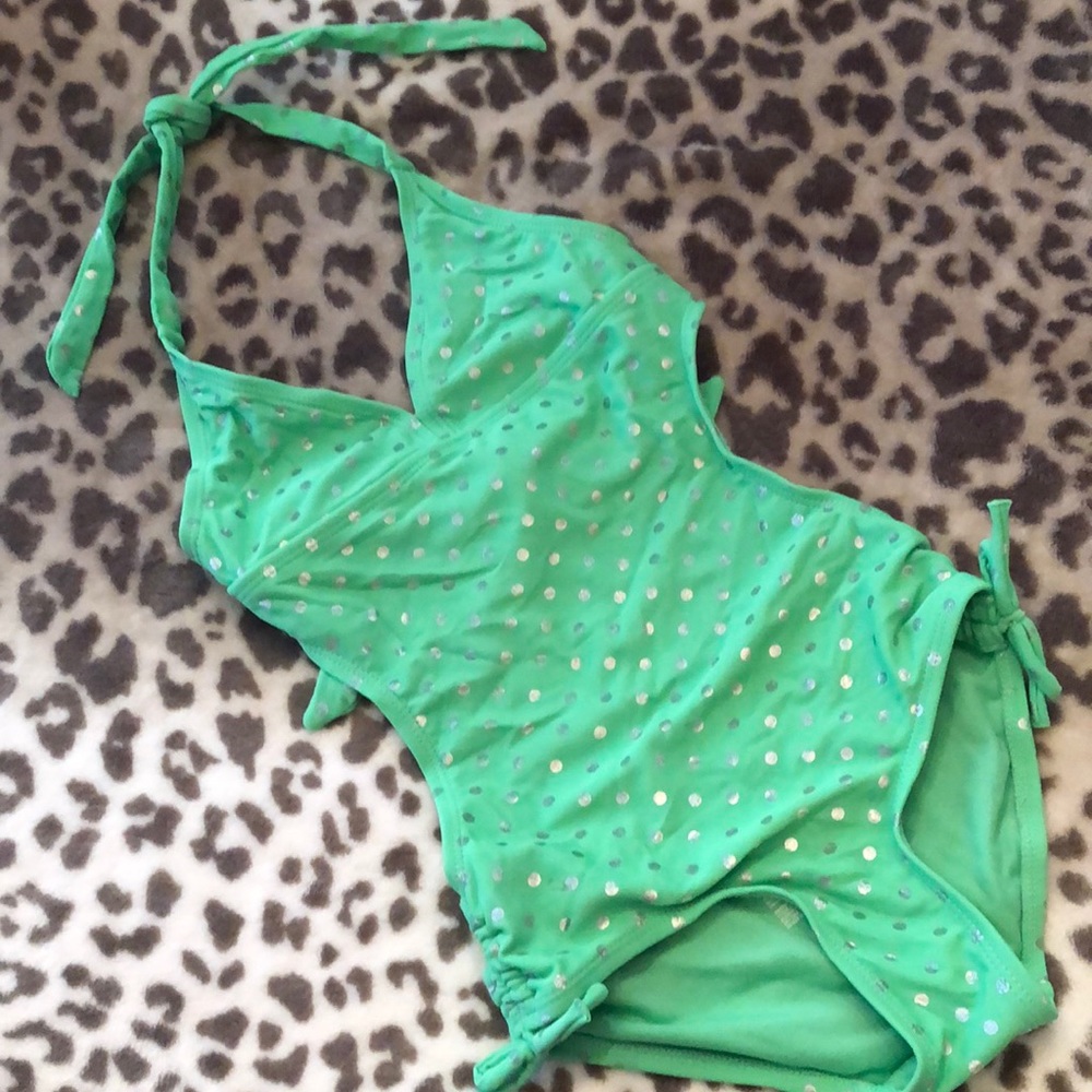GapKids Green Halter One Piece Swimsuit Sz XS 4 5